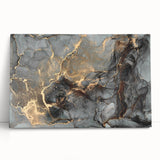 High-End Abstract Wall Decor – Dark Gray & Gold Canvas