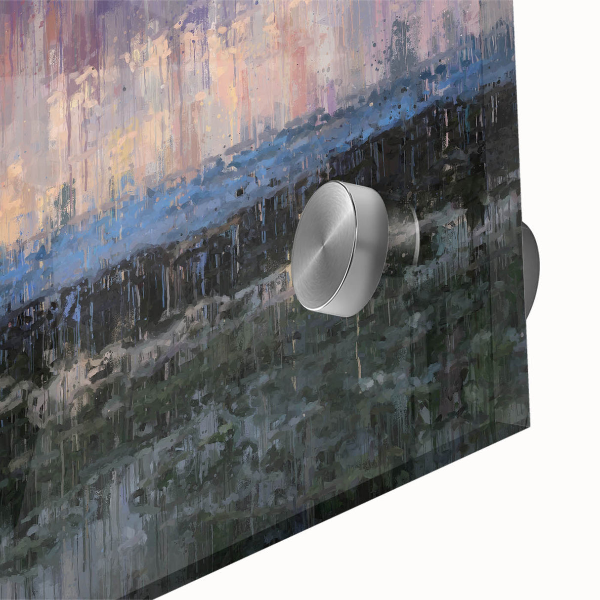 Abstract Minimalist Landscape Paintings – Textured Sunset Horizon Art