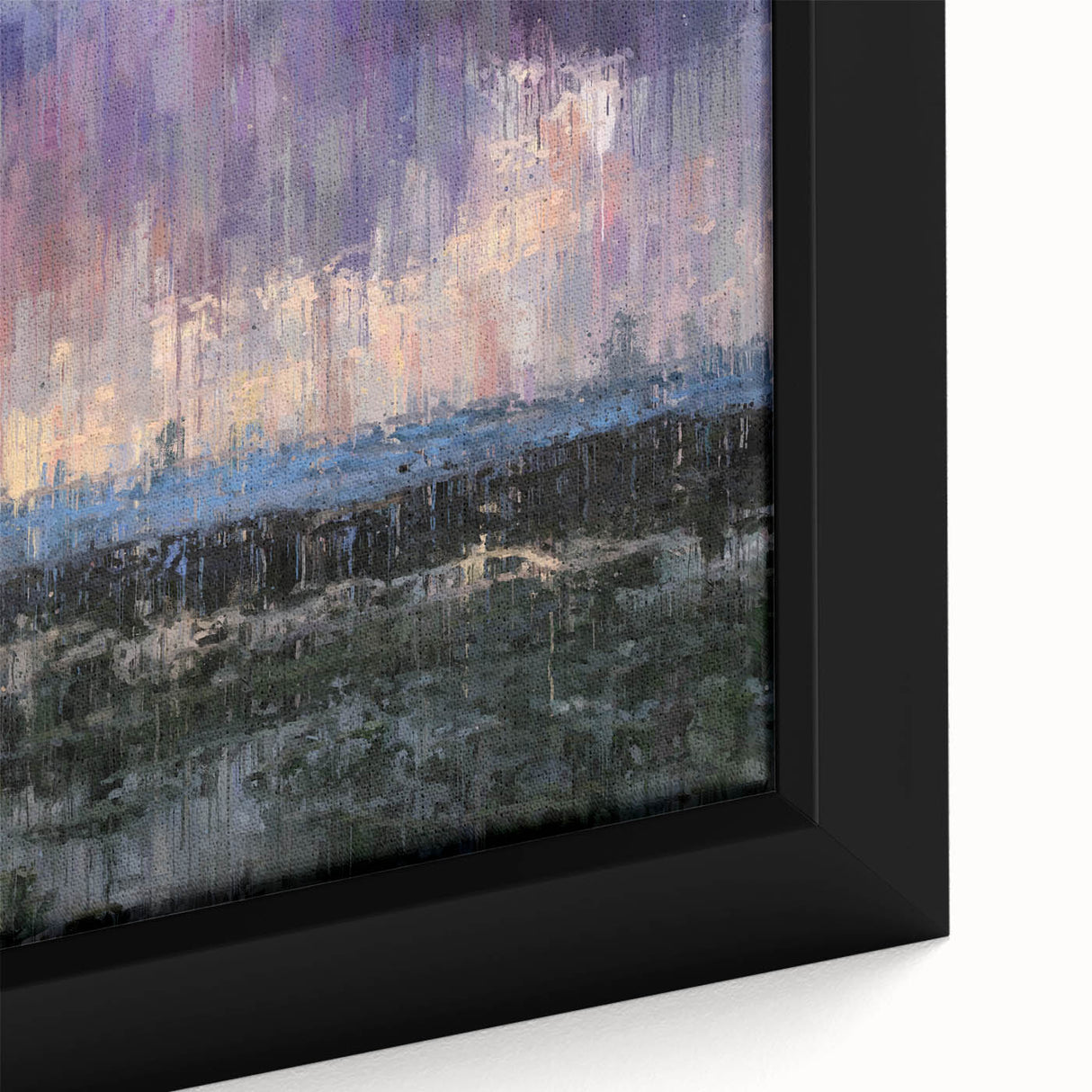 Abstract Minimalist Landscape Paintings – Textured Sunset Horizon Art