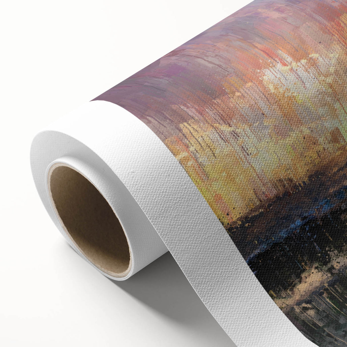 Abstract Minimalist Landscape Paintings – Textured Sunset Horizon Art