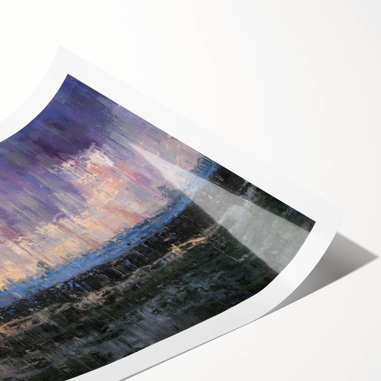 Abstract Minimalist Landscape Paintings – Textured Sunset Horizon Art
