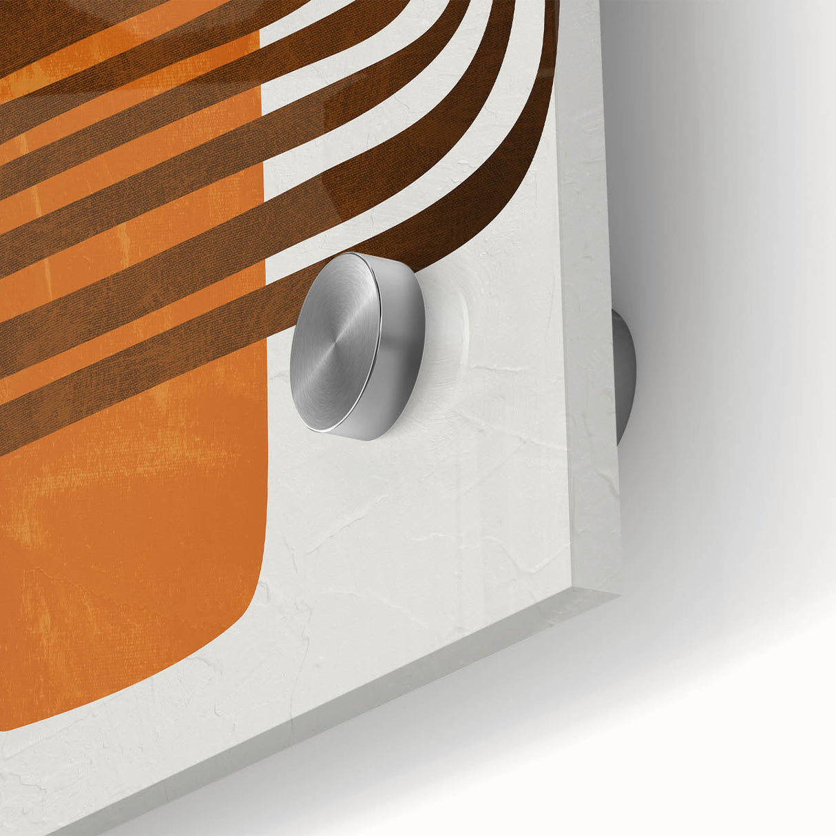 Retro Geometric Brown & Orange Print – Modern Abstract Wall Art