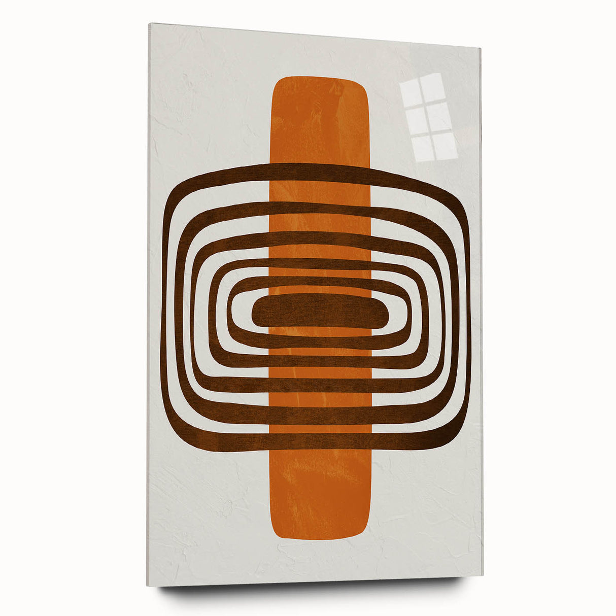 Retro Geometric Brown & Orange Print – Modern Abstract Wall Art