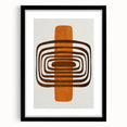 Retro Geometric Brown & Orange Print – Modern Abstract Wall Art
