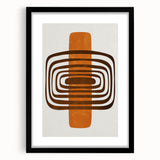 Retro Geometric Brown & Orange Print – Modern Abstract Wall Art