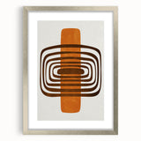 Retro Geometric Brown & Orange Print – Modern Abstract Wall Art
