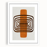 Retro Geometric Brown & Orange Print – Modern Abstract Wall Art