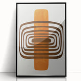 Retro Geometric Brown & Orange Print – Modern Abstract Wall Art