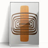Retro Geometric Brown & Orange Print – Modern Abstract Wall Art
