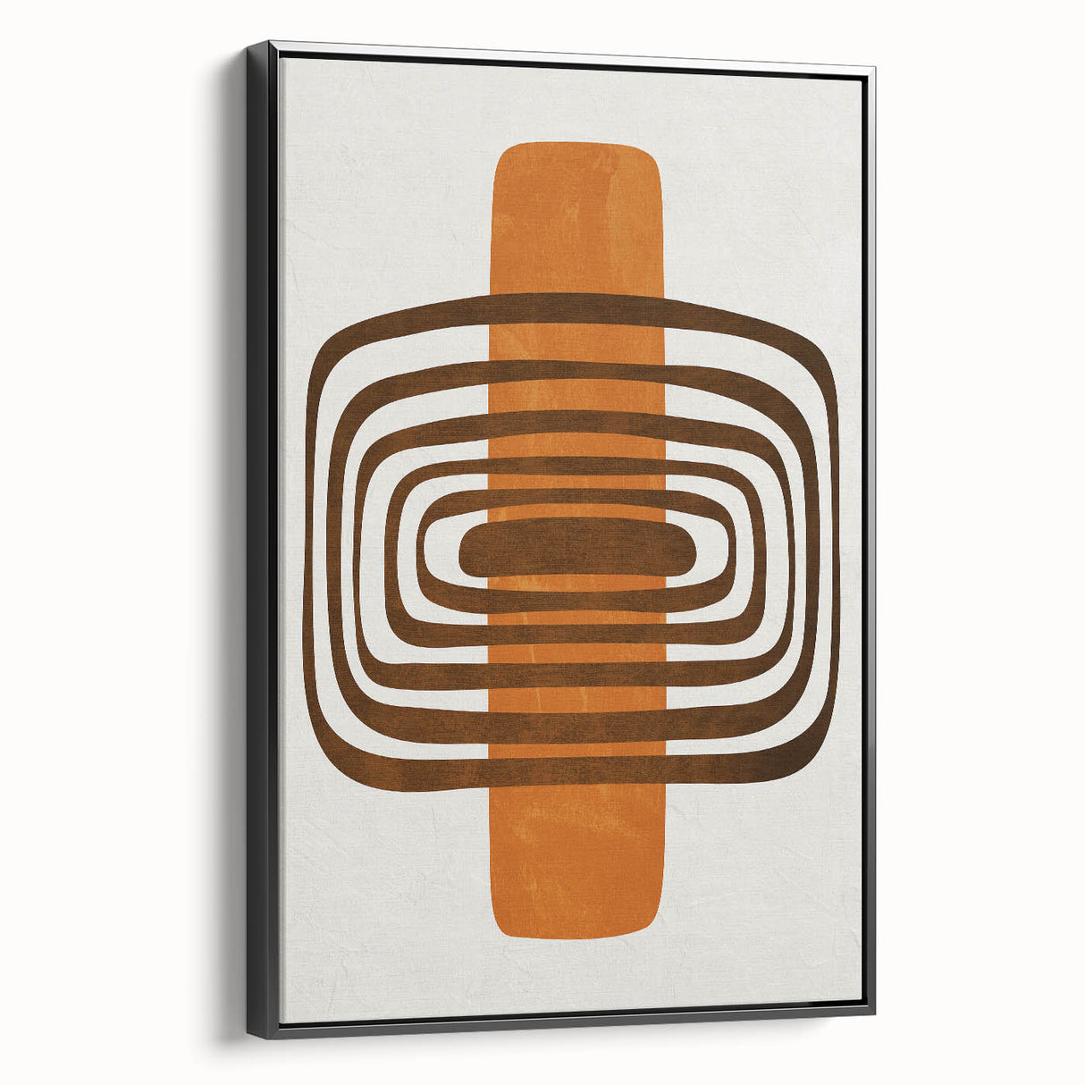 Retro Geometric Brown & Orange Print – Modern Abstract Wall Art