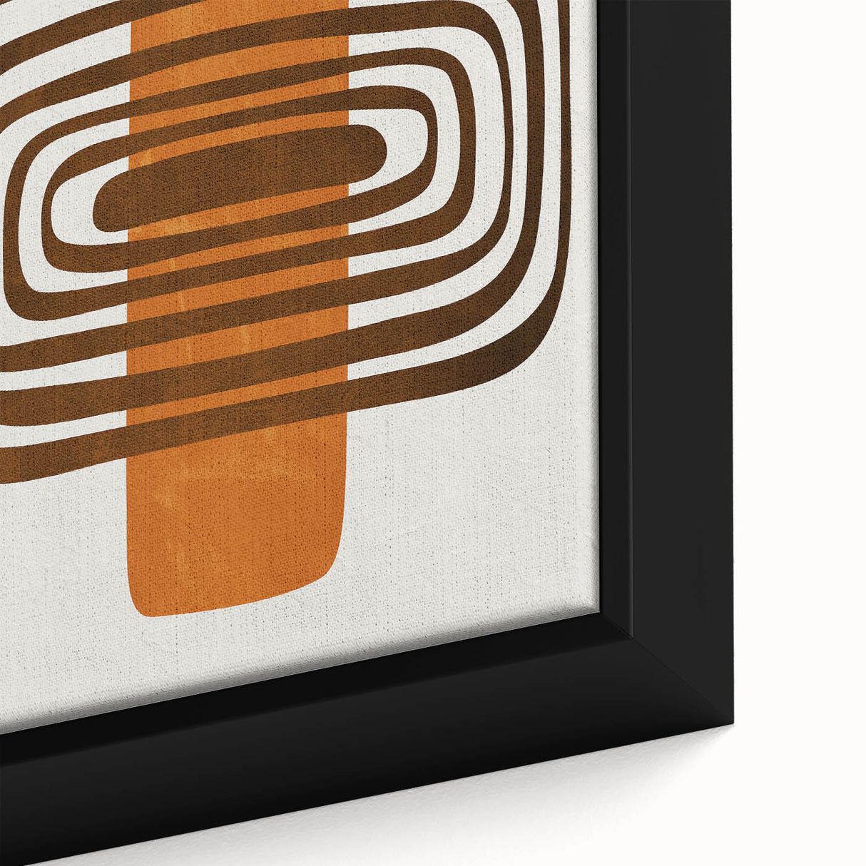 Retro Geometric Brown & Orange Print – Modern Abstract Wall Art