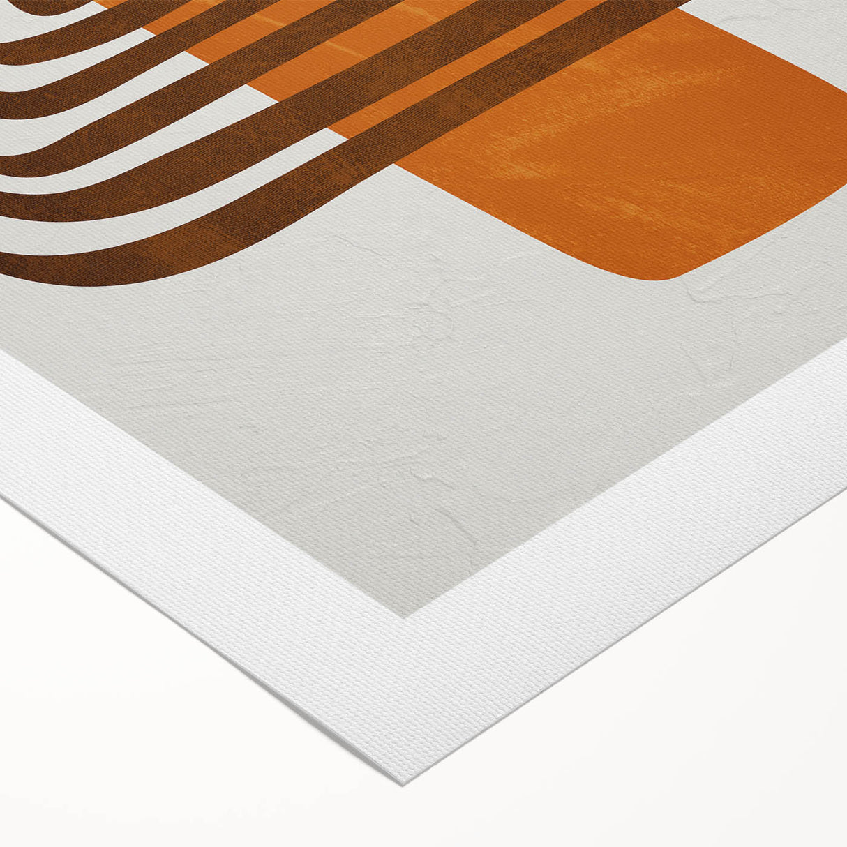 Retro Geometric Brown & Orange Print – Modern Abstract Wall Art