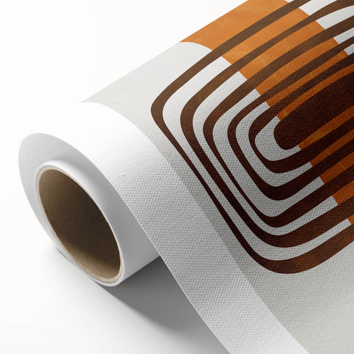 Retro Geometric Brown & Orange Print – Modern Abstract Wall Art