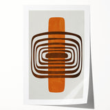 Retro Geometric Brown & Orange Print – Modern Abstract Wall Art