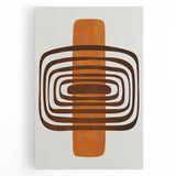 Retro Geometric Brown & Orange Print – Modern Abstract Wall Art