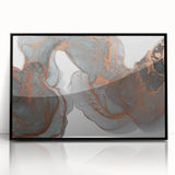 Moody Modern Wall Art – Large Abstract Canvas with Metallic Accents