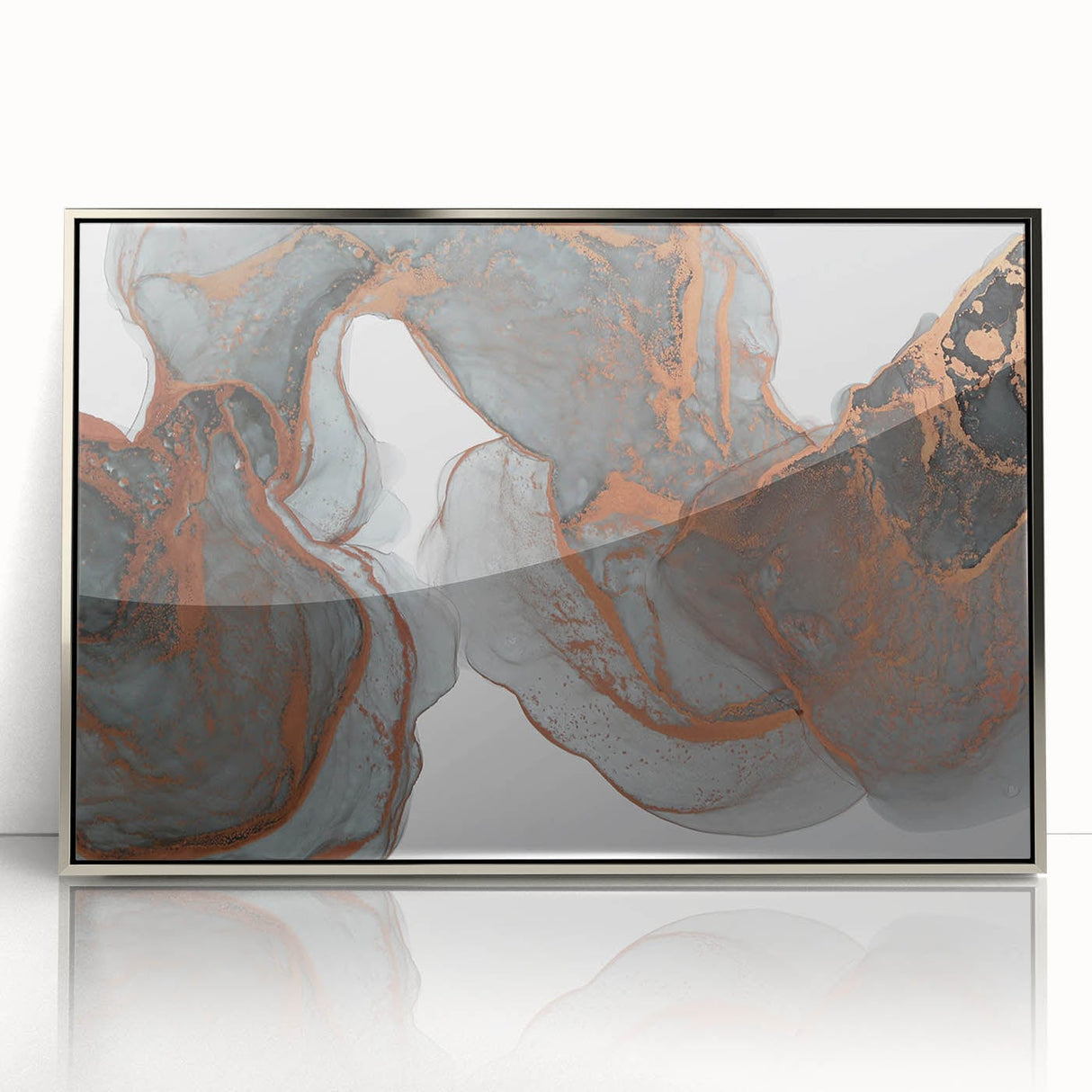 Moody Modern Wall Art – Large Abstract Canvas with Metallic Accents