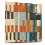 Timeless Textures Abstract Wall Art - Retro Grid in Warm Tones
