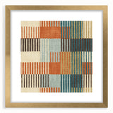 Timeless Textures Abstract Wall Art - Retro Grid in Warm Tones