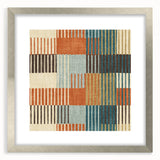 Timeless Textures Abstract Wall Art - Retro Grid in Warm Tones