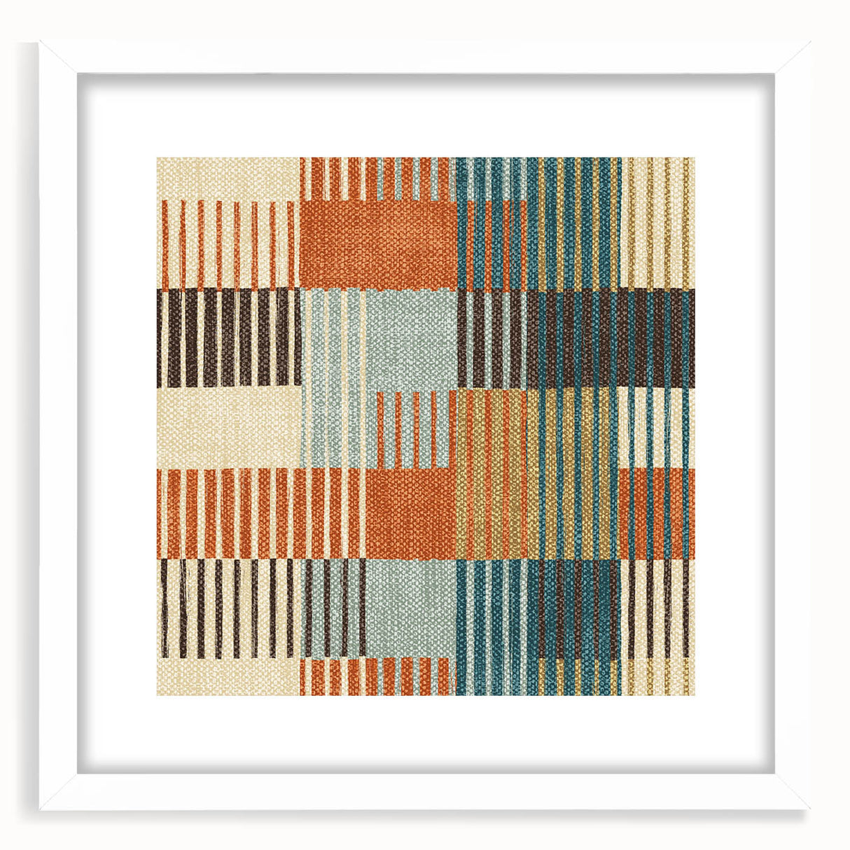 Timeless Textures Abstract Wall Art - Retro Grid in Warm Tones