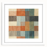 Timeless Textures Abstract Wall Art - Retro Grid in Warm Tones
