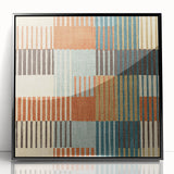 Timeless Textures Abstract Wall Art - Retro Grid in Warm Tones