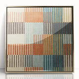 Timeless Textures Abstract Wall Art - Retro Grid in Warm Tones