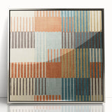 Timeless Textures Abstract Wall Art - Retro Grid in Warm Tones
