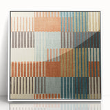Timeless Textures Abstract Wall Art - Retro Grid in Warm Tones