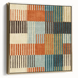 Timeless Textures Abstract Wall Art - Retro Grid in Warm Tones