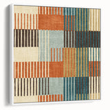 Timeless Textures Abstract Wall Art - Retro Grid in Warm Tones