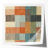 Timeless Textures Abstract Wall Art - Retro Grid in Warm Tones