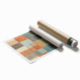 Timeless Textures Abstract Wall Art - Retro Grid in Warm Tones