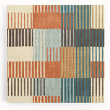 Timeless Textures Abstract Wall Art - Retro Grid in Warm Tones