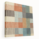 Timeless Textures Abstract Wall Art - Retro Grid in Warm Tones
