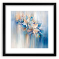Dreamy Abstract Floral Wall Art – Soft Blue & Peach Canvas Print