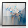 Dreamy Abstract Floral Wall Art – Soft Blue & Peach Canvas Print