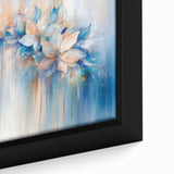 Dreamy Abstract Floral Wall Art – Soft Blue & Peach Canvas Print