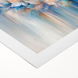 Dreamy Abstract Floral Wall Art – Soft Blue & Peach Canvas Print