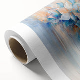 Dreamy Abstract Floral Wall Art – Soft Blue & Peach Canvas Print