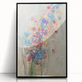 Textured Abstract Floral Wall Art – Blue & Pink Botanical Canvas