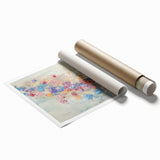 Textured Abstract Floral Wall Art – Blue & Pink Botanical Canvas