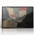 Modern Abstract Cat Wall Art – Bold Black & Gold Canvas Print