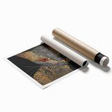 Modern Abstract Cat Wall Art – Bold Black & Gold Canvas Print