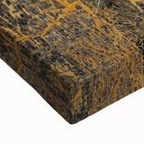 Modern Abstract Cat Wall Art – Bold Black & Gold Canvas Print