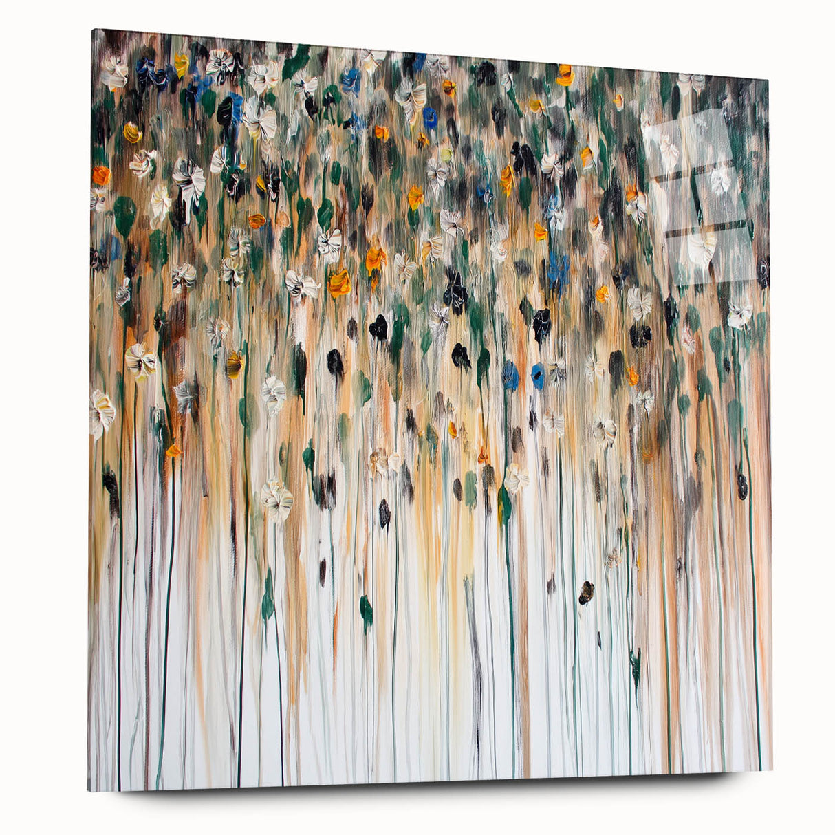 Textured Abstract Floral Wall Art – Modern Drip-Style Canvas
