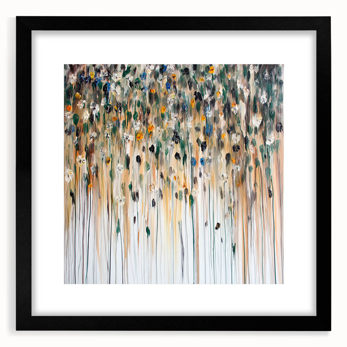 Textured Abstract Floral Wall Art – Modern Drip-Style Canvas