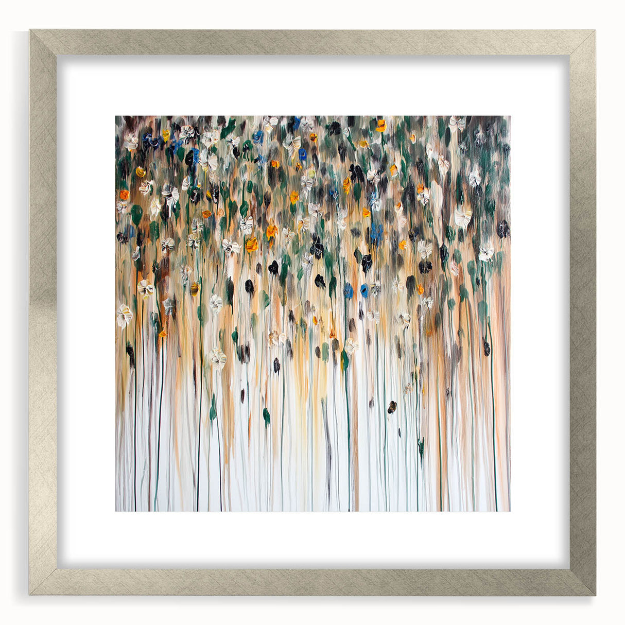 Textured Abstract Floral Wall Art – Modern Drip-Style Canvas