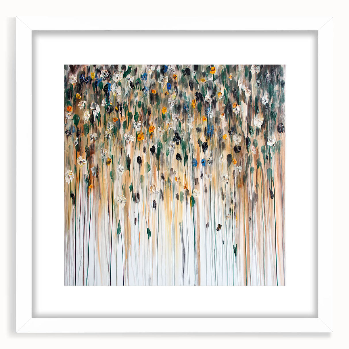 Textured Abstract Floral Wall Art – Modern Drip-Style Canvas